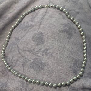 Vintage Monet Silver Pearl Necklace